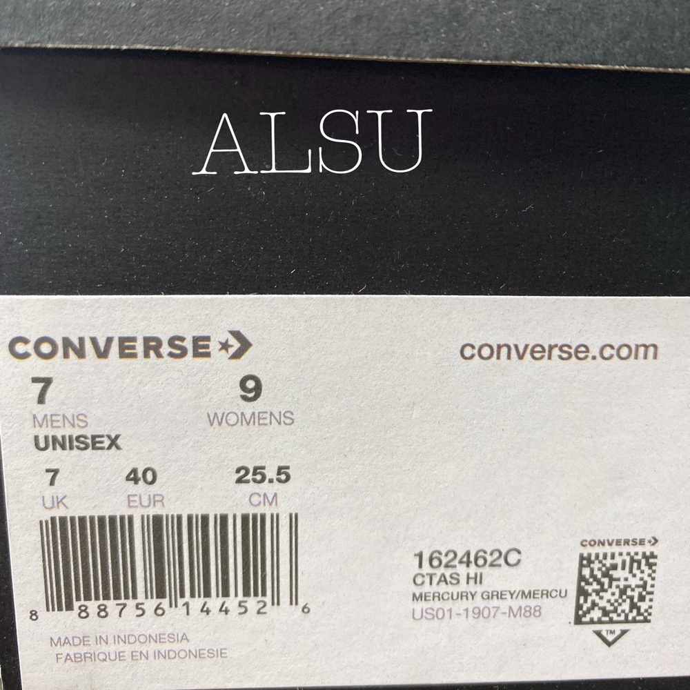 Converse Ctas Suede HI Mercury Grey W AUTHENTIC - Picture 8 of 8